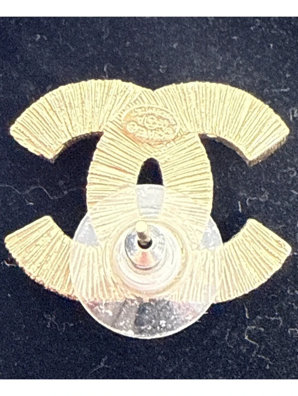 CHANEL Gold Tone CC Logo Stud Earrings White  Faux Pearl